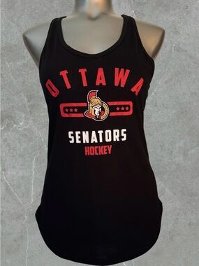 2 for $30 | NHL Black Tank Top with Red & White Ottawa Senators Logo